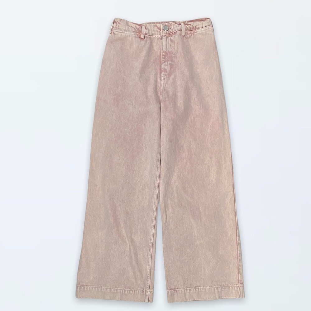 ASOS DENIM 30 Pink Acid‎ Wash Wide Leg High Rise Jeans Casual - Picture 2 of 6